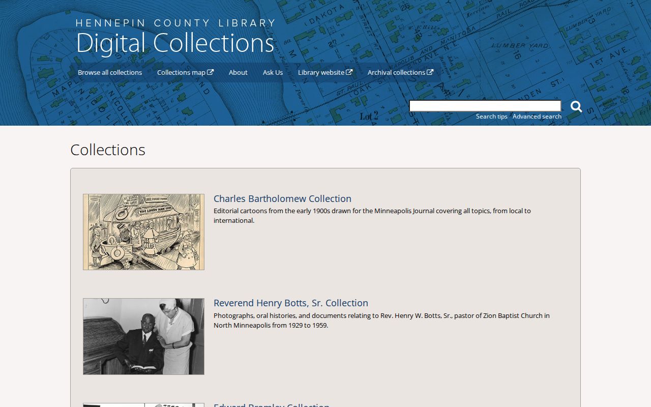 Minneapolis city directory collection search facets at Hennepin Library