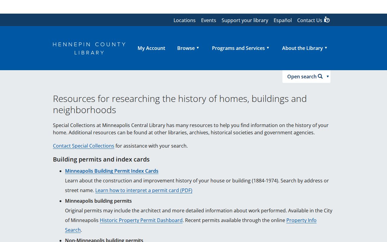 Minneapolis previous residents address history research at Hennepin Library